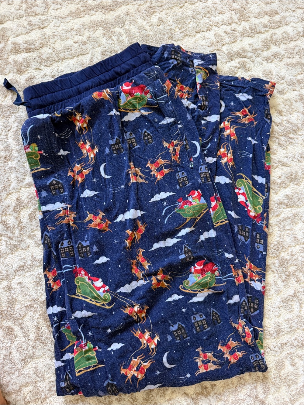 Little Sleepies Navy Blue Santa & Sleigh Men’s Pajama Pants